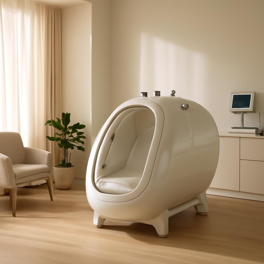 Hiperbarična komora v svetli in umirjeni wellness sobi centra